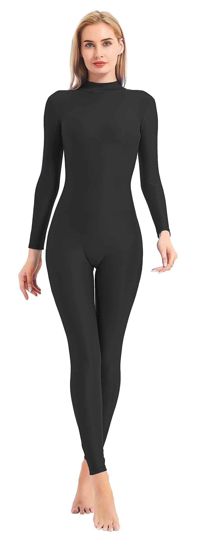 speerise Adult High Neck Zip One Piece Unitard Full Body Leotard Bodycon Jumpsuit for Women - Image 1